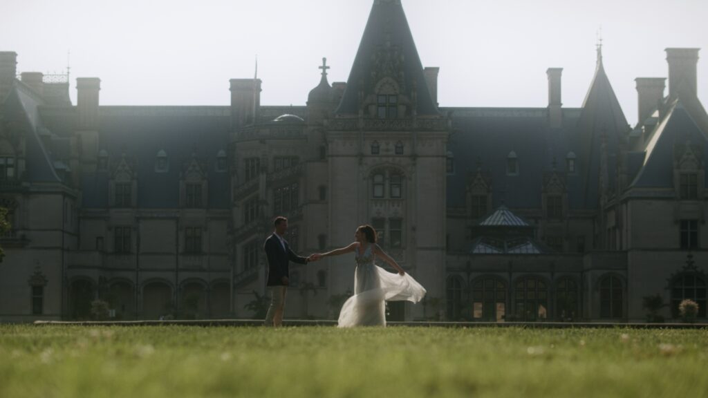 Couple engagement session at  Biltmore Estate