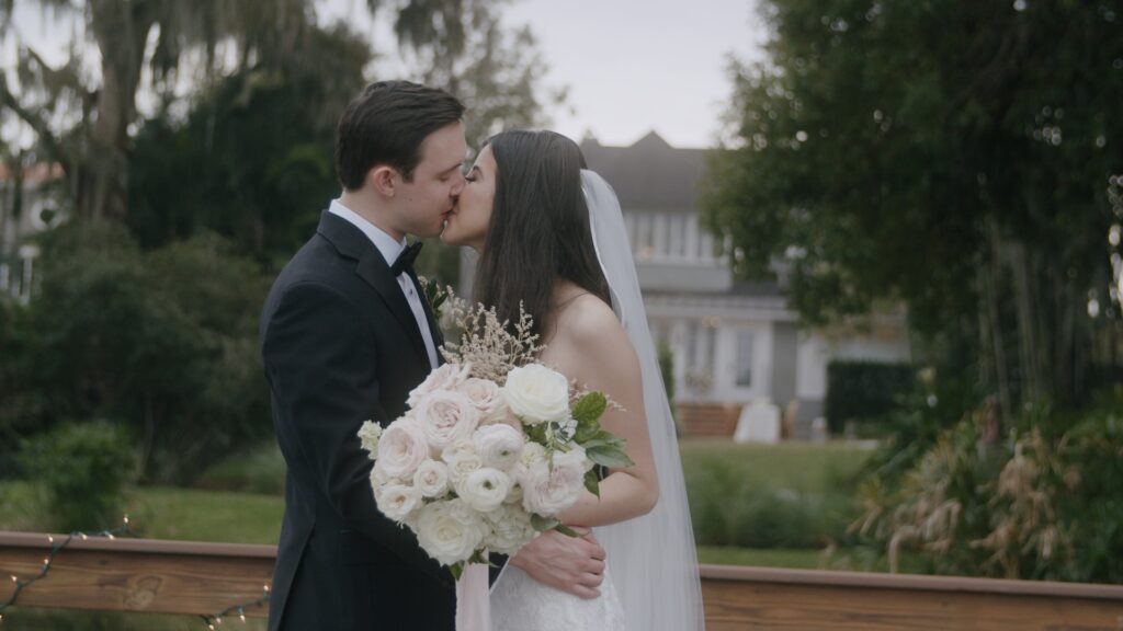 Bride and groom wedding day Capen house